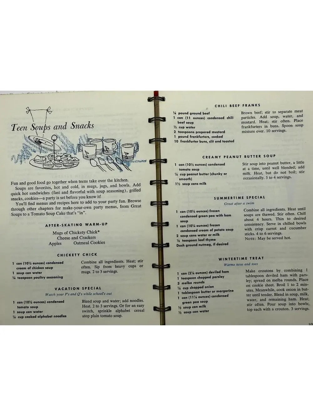 Vintage Campbell's Soup Cookbook: 1960s Recipe Book, Red Kitchen Decor